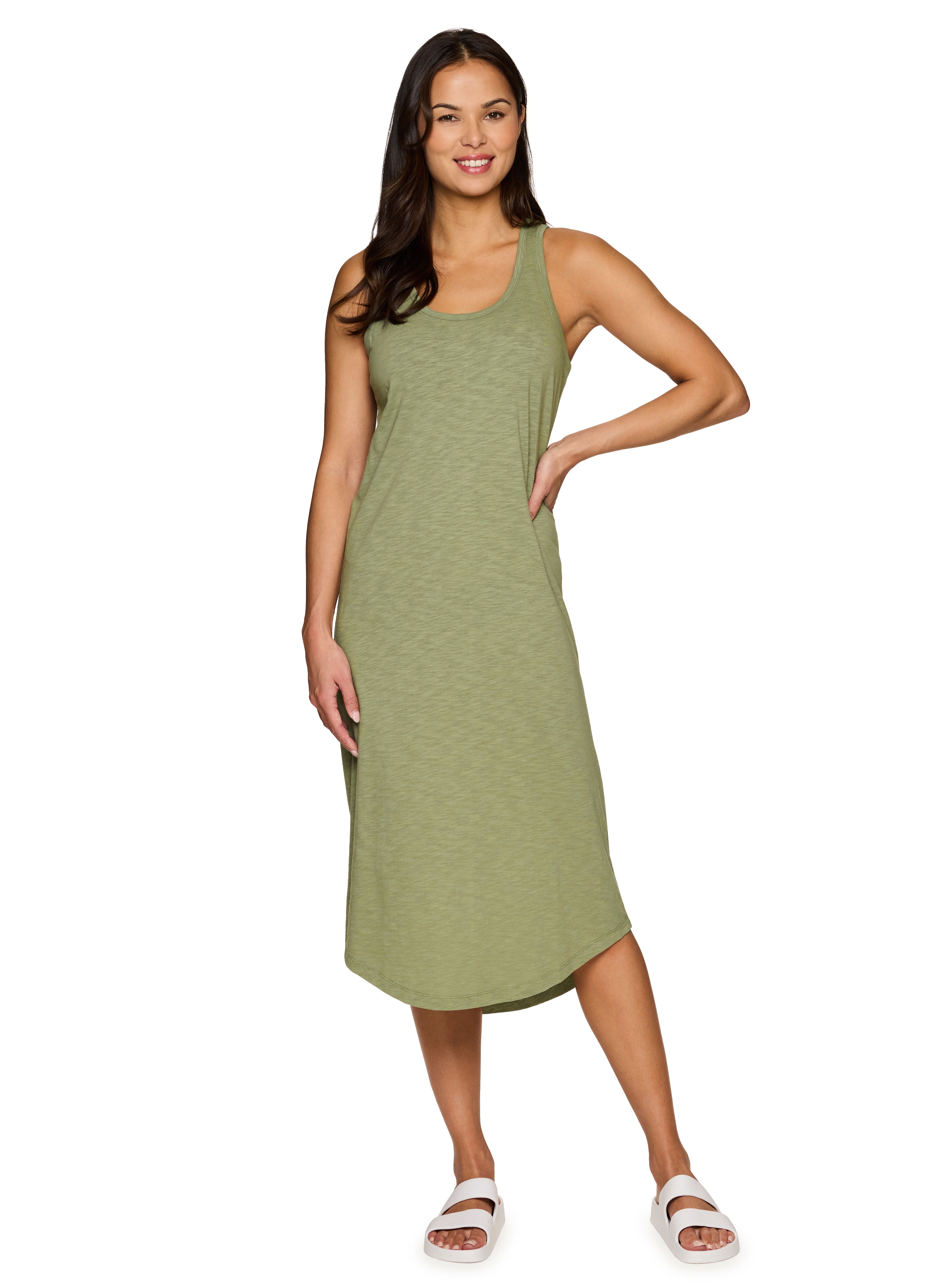 RBX Active Women's Cotton Modal Slub Midi Dress