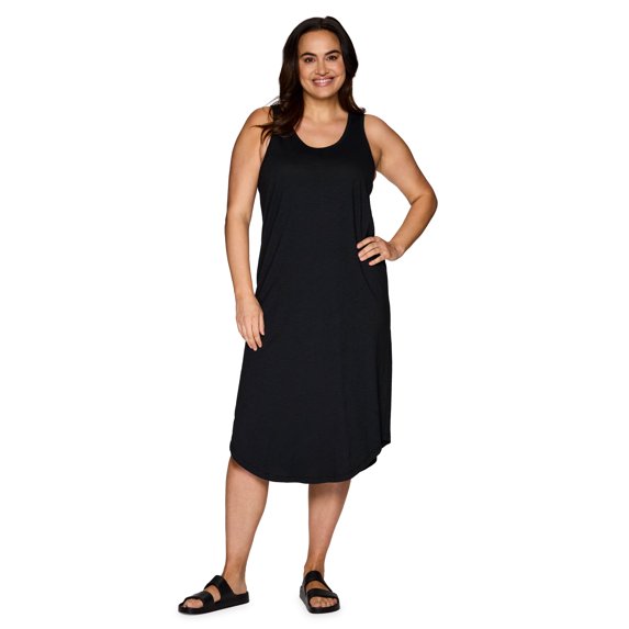 RBX Active Women's Cotton Modal Slub Midi Dress