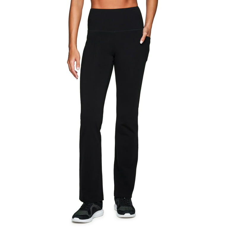 RBX Active Women's Cotton Spandex Bootcut Yoga Pants With Pockets 