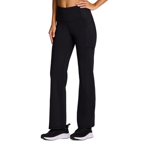 RBX Active Women's Fleece Lined Bootcut Pant Flare Legging with Zipper Pockets