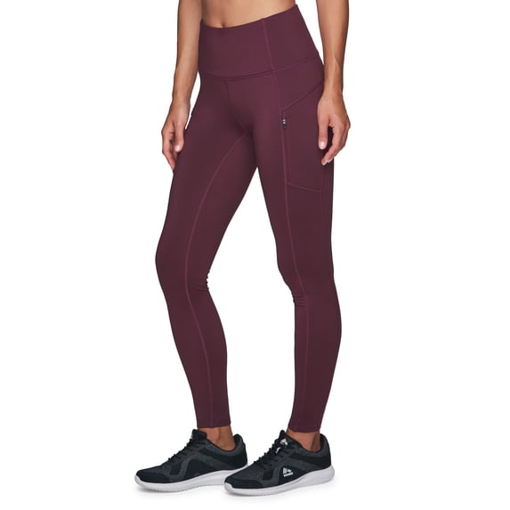RBX Active Women's Full Length Fleece Lined Legging with Zipper Pockets