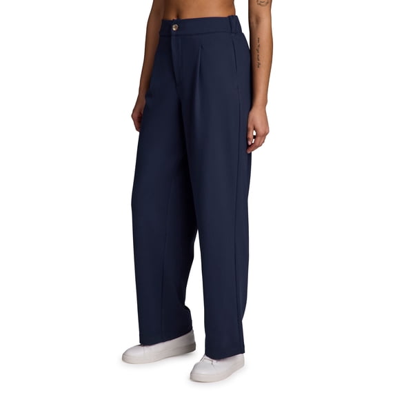 RBX Active Women's Full Length Stretch Knit Trouser Pants with Elastic Back