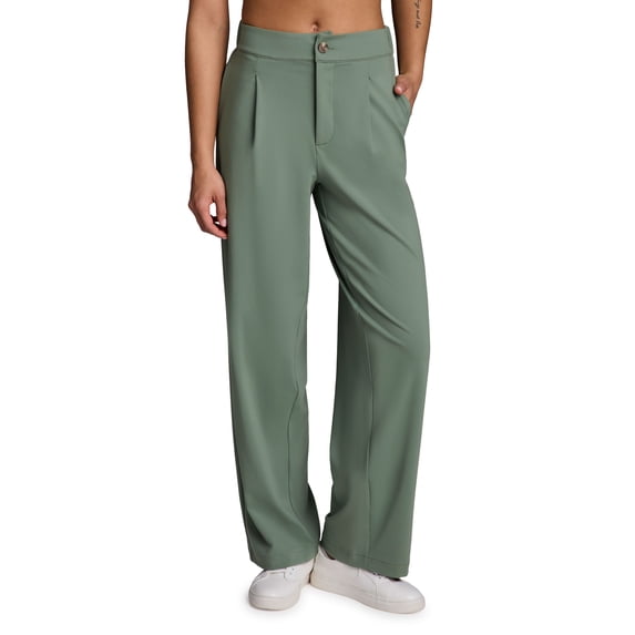 RBX Active Women's Full Length Stretch Knit Trouser Pants with Elastic Back