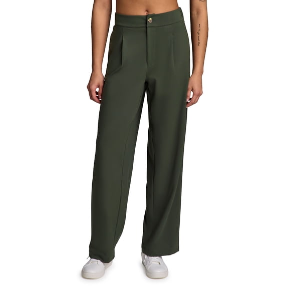 RBX Active Women's Full Length Stretch Knit Trouser Pants with Elastic Back
