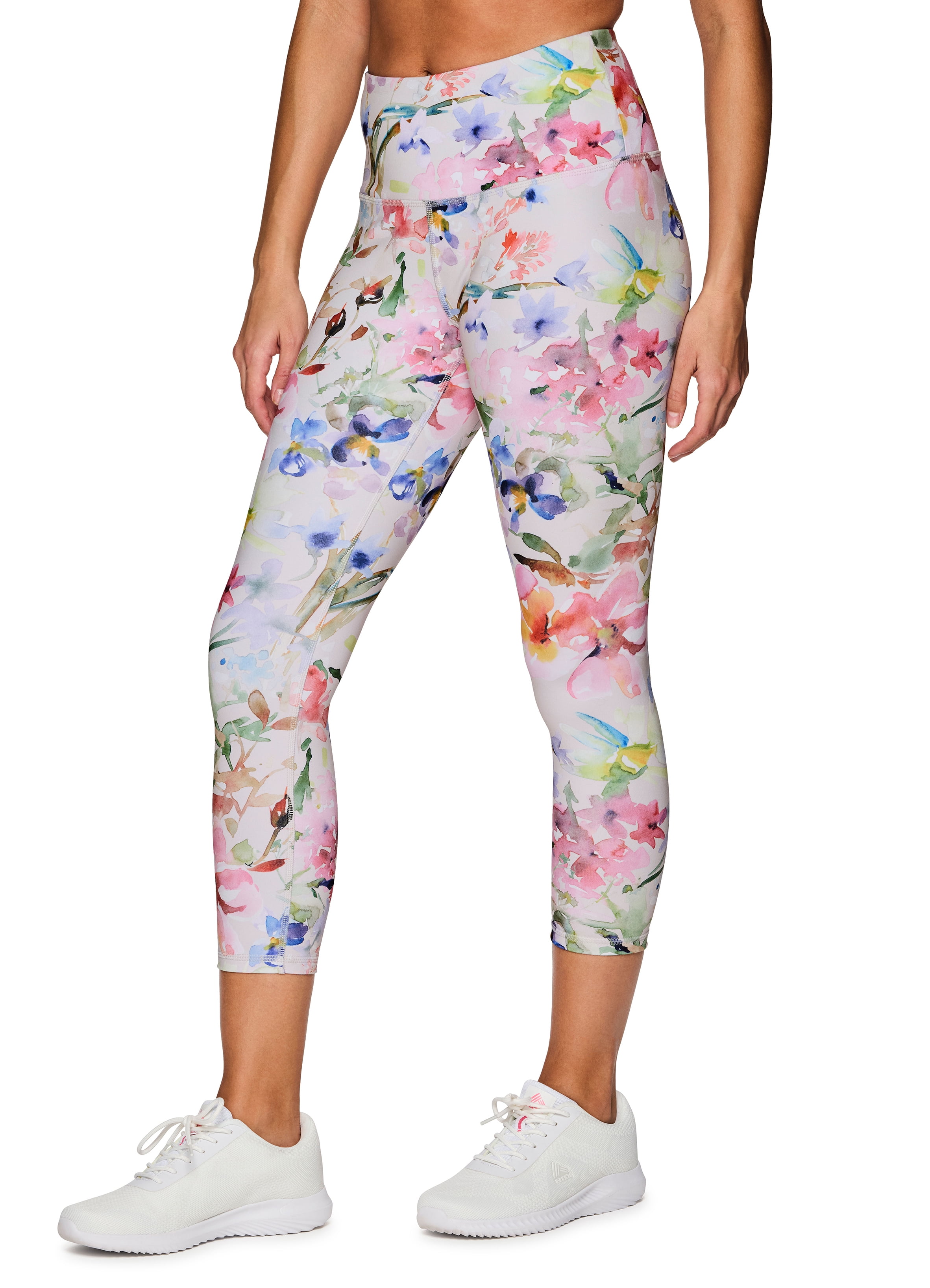  RBX Printed Capri Legging for Women Buttery Soft Floral Cropped  Yoga Tights with Pockets Flower Bed Multi XS : Clothing, Shoes & Jewelry