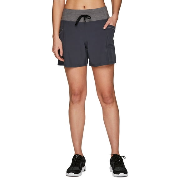 RBX Active Women's Knit Waist Stretch Woven Walking Short With Pockets