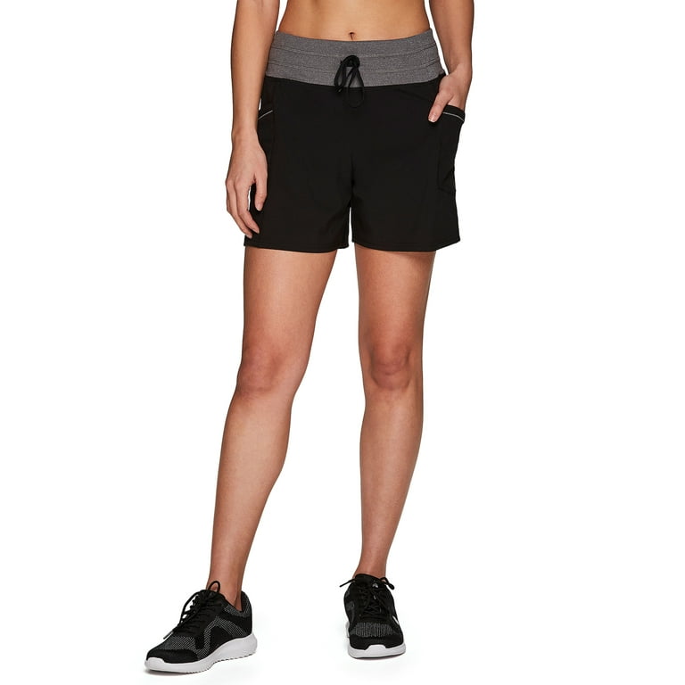 RBX Active Women s Knit Waist Stretch Woven Walking Short With Pockets