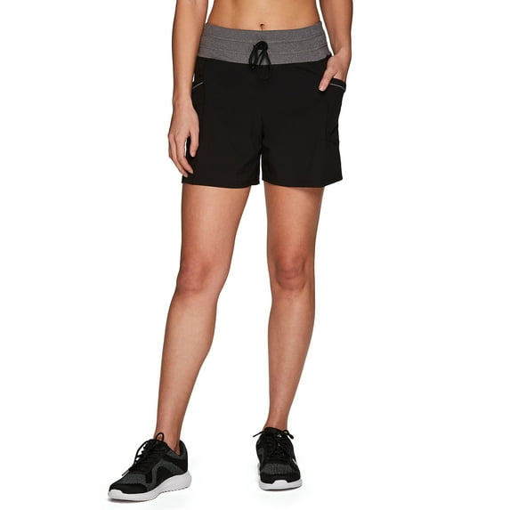 RBX Active Women's Knit Waist Stretch Woven Walking Short With Pockets
