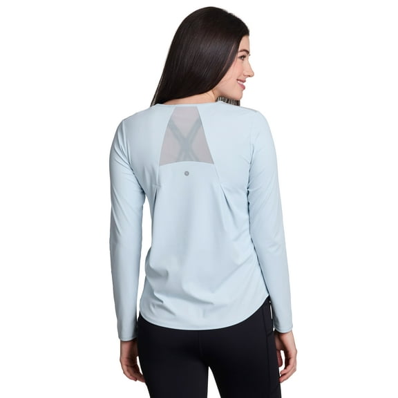 RBX Active Women's Lightweight Long Sleeve Workout Top with Mesh