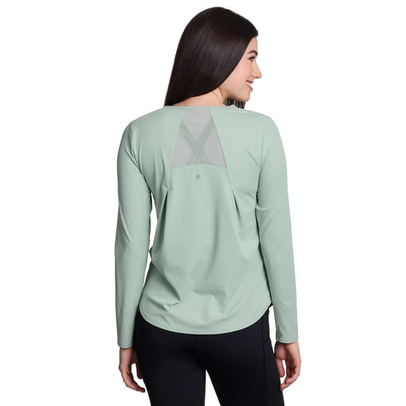 RBX Active Women's Lightweight Long Sleeve Workout Top with Mesh