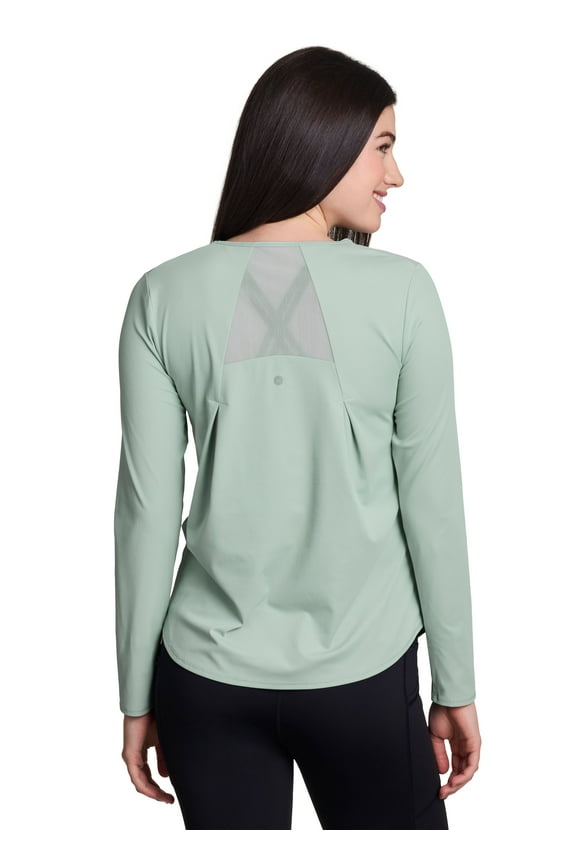 Active Women's Lightweight Long Sleeve Workout Top with Mesh