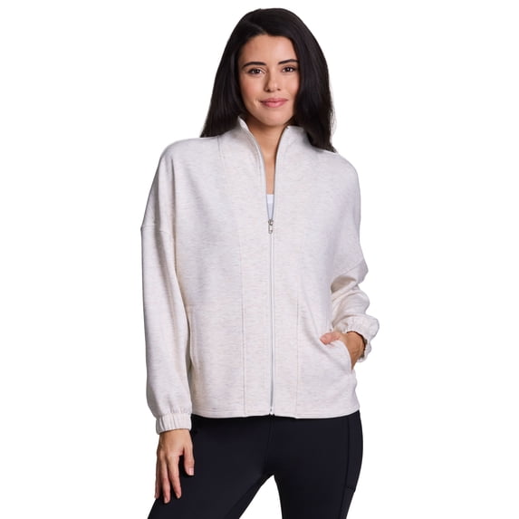 RBX Active Women's Lightweight Luxe Athleisure Mock Neck Zip Up Jacket