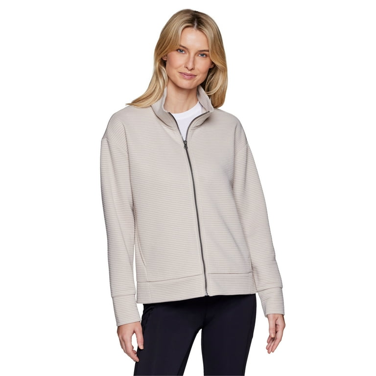 RBX Active Women s Lightweight Mock Neck Zip Up Ottoman Jacket with Pockets