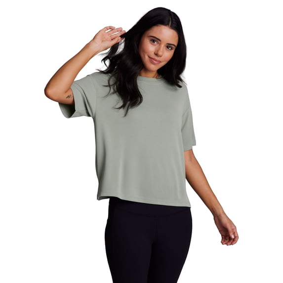 RBX Active Women's Lightweight Washed Pique Modal Short Sleeve T-Shirt