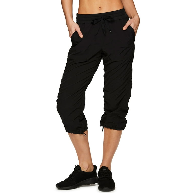 RBX Active Women's Lightweight Woven Capri Pant With Pockets 
