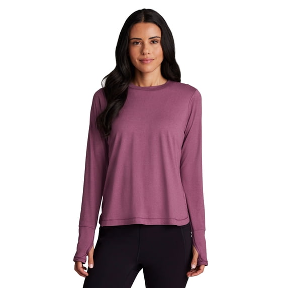 RBX Active Women's Long Sleeve Yoga Lounge Top Ultra Soft Jersey Crewneck T-Shirt