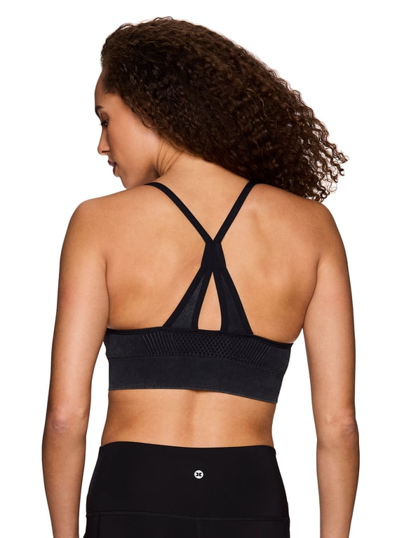 Active Women's Low Impact X-Back Seamless Washed Effect Yoga Sports Bra
