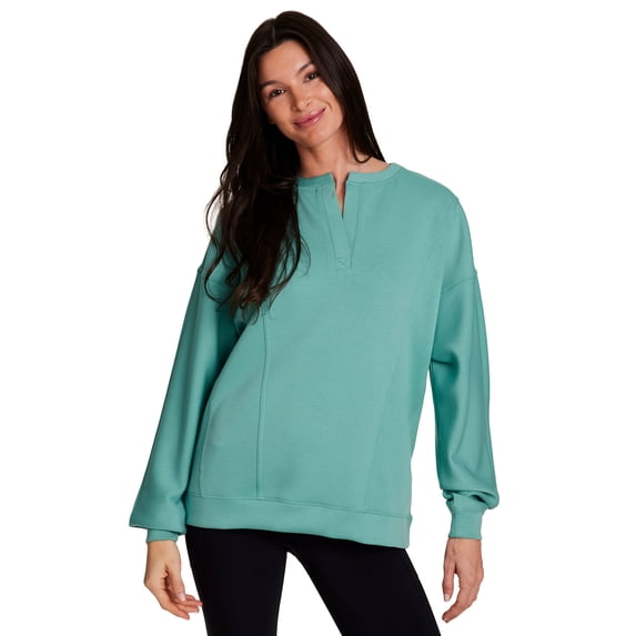 RBX Active Women's LuxeSoft Henley All-Season Pullover Sweatshirt