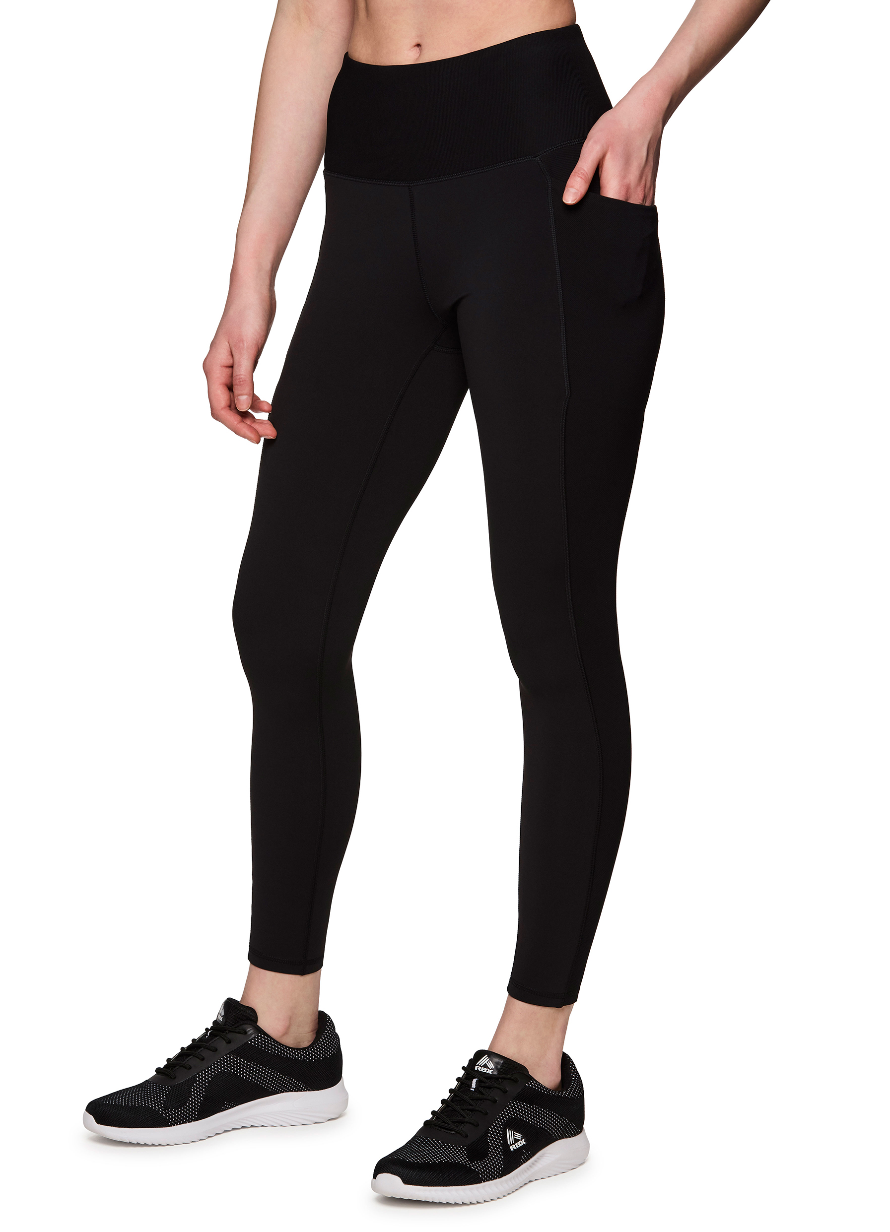 RBX Active Women's Micro Rib Side Squat Proof Workout Legging With