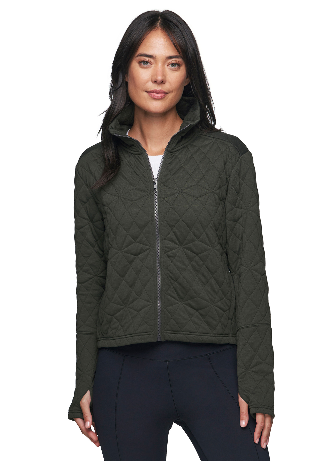RBX Active Women's Mid Weight Zip Up Quilted Jacket With Pockets