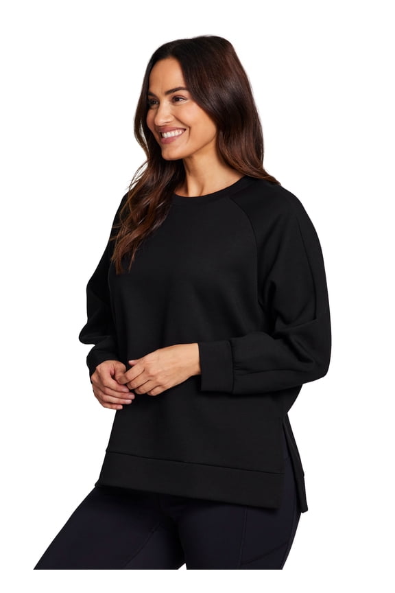Active Women's Midweight Crewneck Luxe Athleisure Sweatshirt with Relaxed Fit
