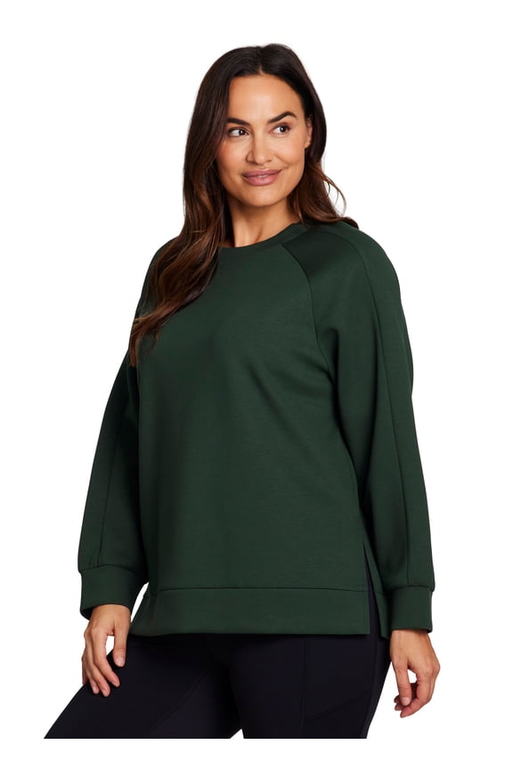 Active Women's Midweight Crewneck Luxe Athleisure Sweatshirt with Relaxed Fit