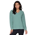 thumbnail image 1 of RBX Active Women's Ottoman Ribbed Lightweight V-Neck Sweatshirt, 1 of 5