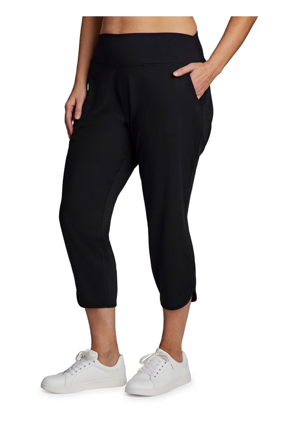 Active Women's Plus Size Buttery Soft Weekend Pant, Clean Waisted Lightweight Loungewear Ankle Jogger with Pockets