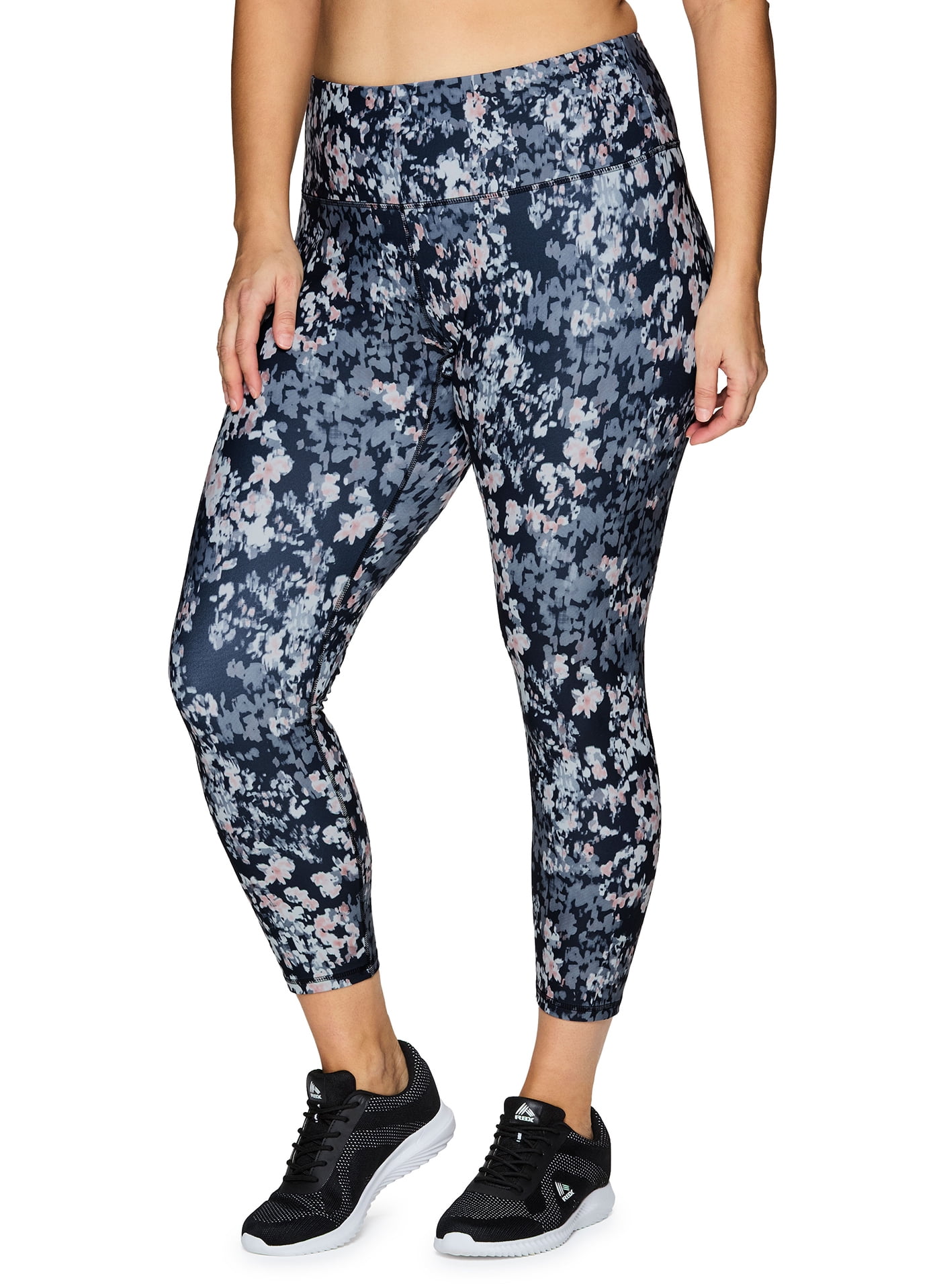 RBX Active Women's Plus Size Floral Blooms Ultra Soft Legging With  Waistband Pocket