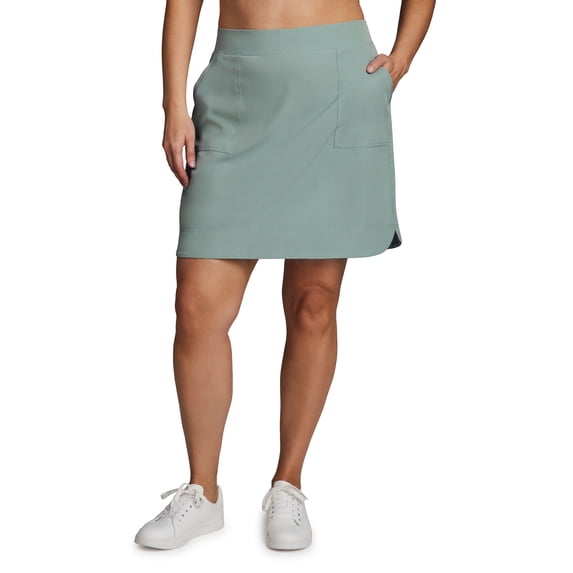RBX Active Women's Plus Size Golf/Tennis Woven Longer Length Skort With Pockets