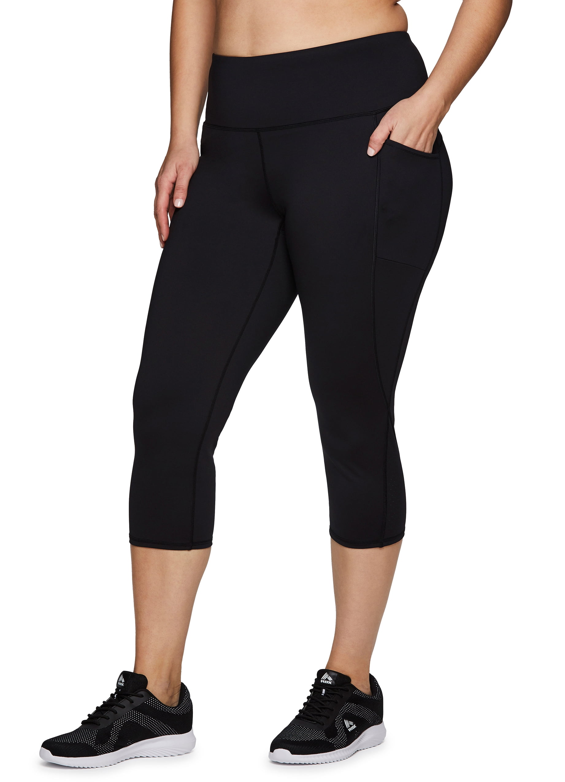 RBX Active Women's Plus Size Lightweight Squat Proof Capri Legging With  Pockets 