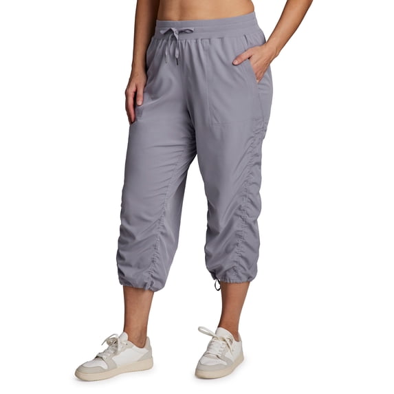 RBX Active Women's Plus Size Lightweight Woven Capri Pant With Pockets