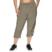 RBX Active Women's Plus Size Lightweight Woven Capri Pant With Pockets