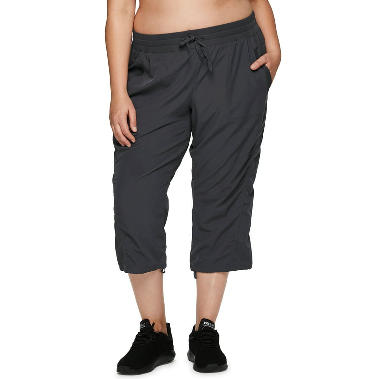 RBX Active Women's Plus Size Lightweight Woven Capri Pant With Pockets