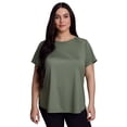 thumbnail image 1 of RBX Active Women's Plus Size Quick Dry Short Sleeve Workout Top with Mesh Panels, 1 of 5