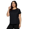 thumbnail image 1 of RBX Active Women's Plus Size Quick Dry Short Sleeve Workout Top with Mesh Panels, 1 of 5