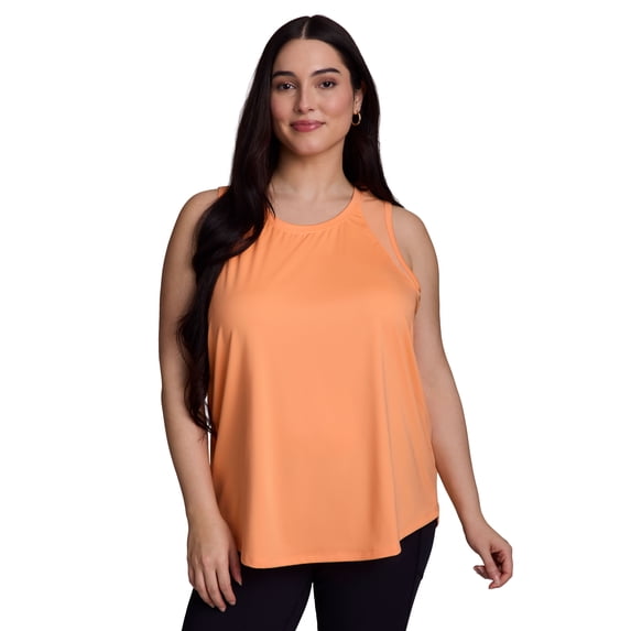 RBX Active Women's Plus Size Quick Dry Sleeveless Workout Top with Mesh Panels
