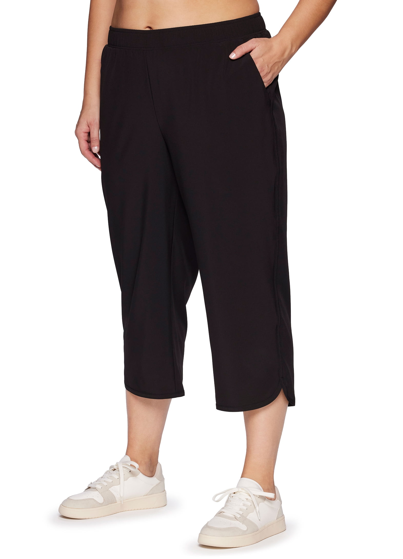 RBX Brandclub RBX Active Women s Plus Size Quick Drying Relaxed Woven Capri Pant with Zipper Pocket