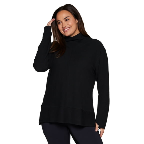 RBX Active Women's Plus Size Quilted Cowl Neck Pullover Tunic