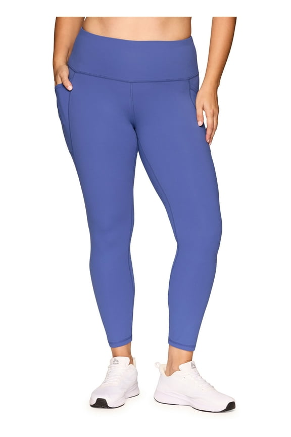 Active Women's Plus Size Solid Ultra Hold Workout Legging With Pockets