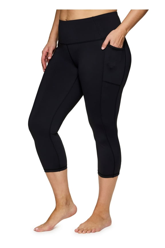 Active Women's Plus Size Squat Proof Capri Legging With Pockets