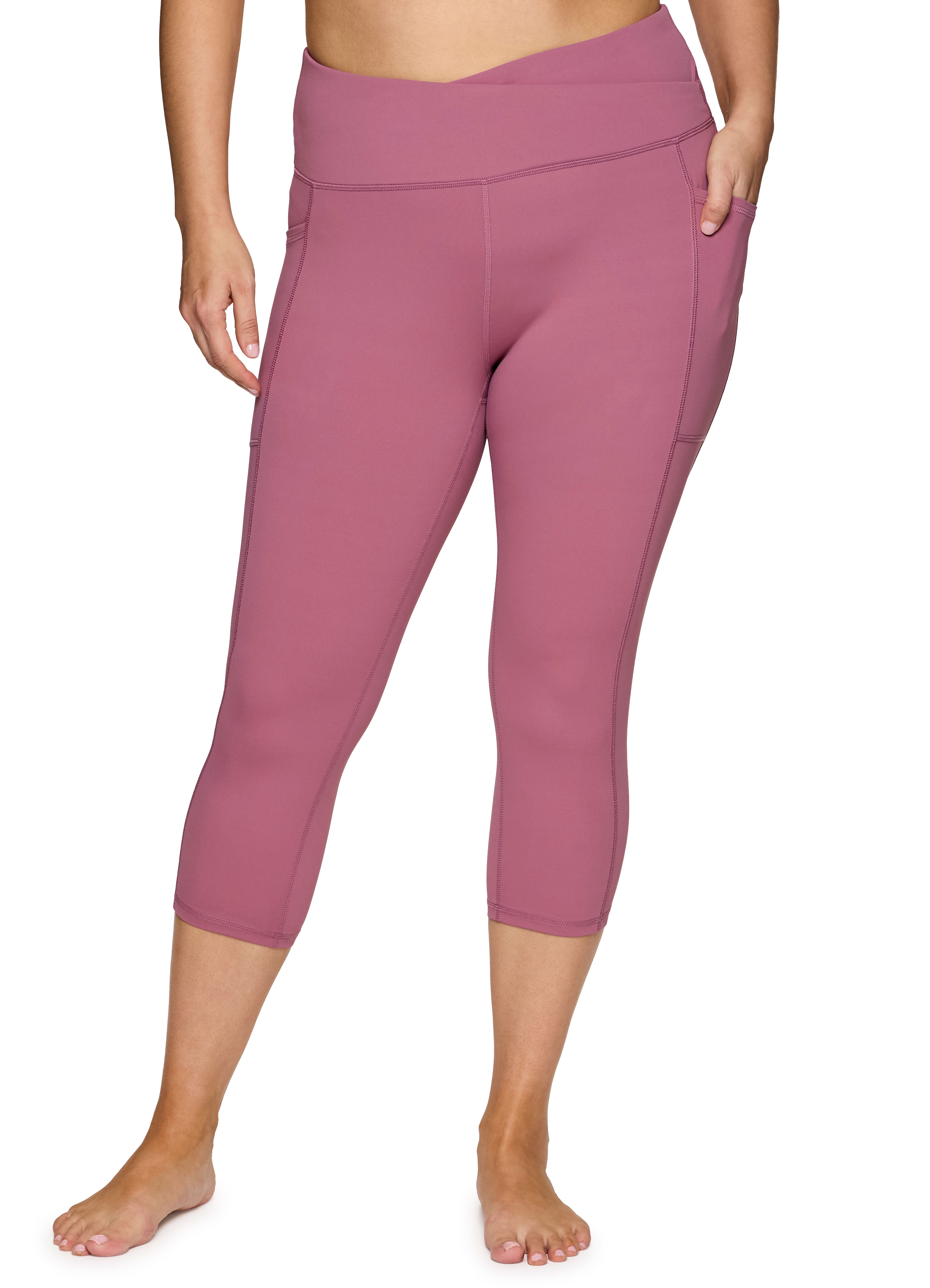 RBX Active Women's Plus Size Squat Proof Capri Legging with Crossover