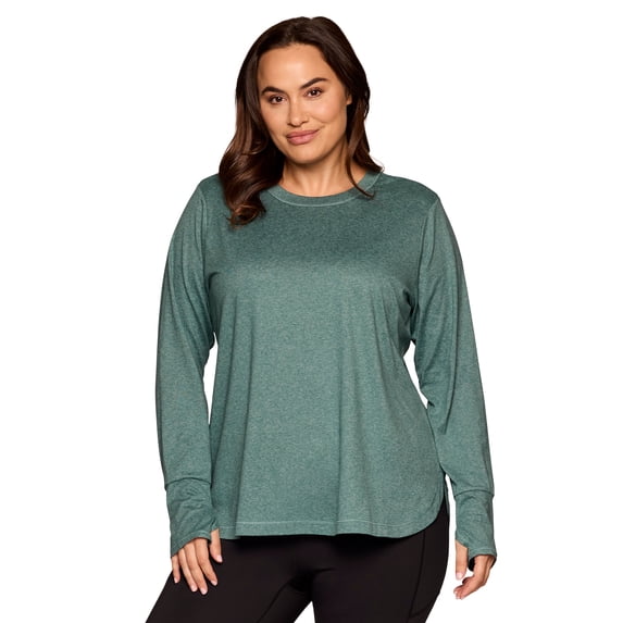 RBX Active Women's Plus Size Super Soft Yoga Long Sleeve Tunic Top