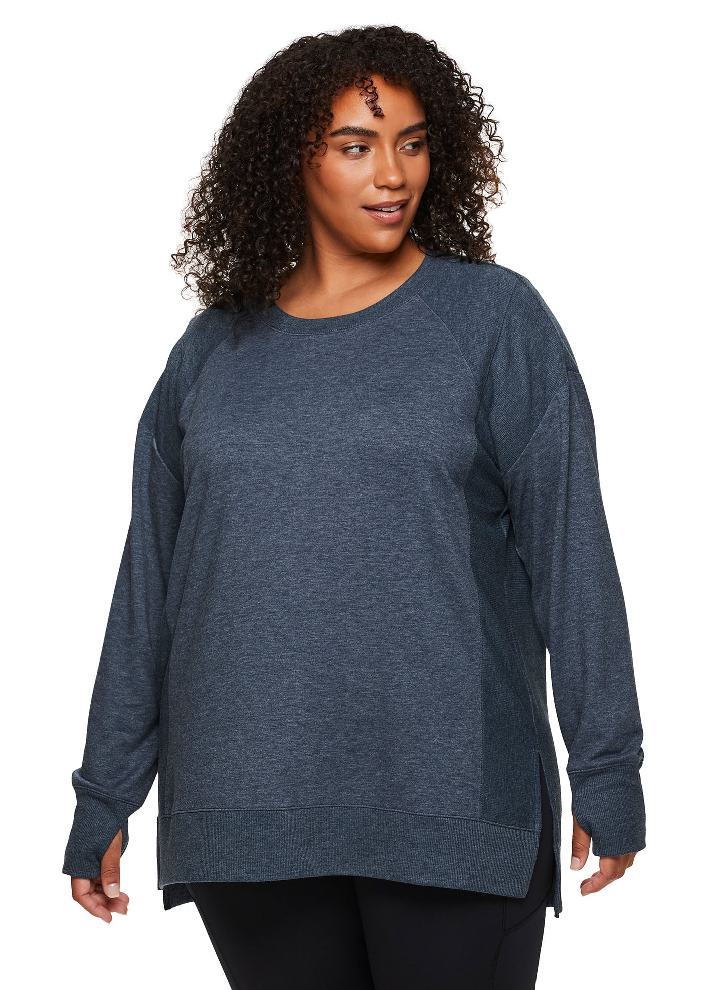 Tunic length sweatshirt plus size sale
