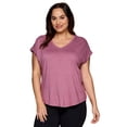 thumbnail image 1 of RBX Active Women's Plus Size Yoga V-Neck Soft Jersey Tee, 1 of 4