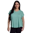 thumbnail image 1 of RBX Active Women's Plus Size Yoga V-Neck Soft Jersey Tee, 1 of 4