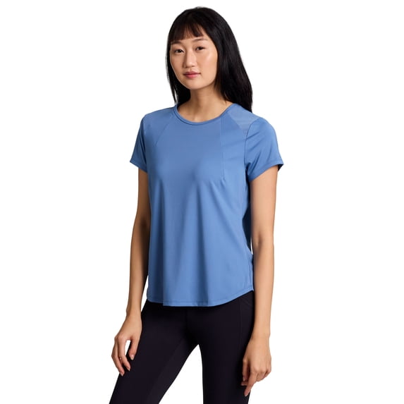 RBX Active Women's Quick Dry Short Sleeve Workout Top with Mesh Panels