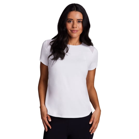 RBX Active Women's Quick Dry Short Sleeve Workout Top with Mesh Panels
