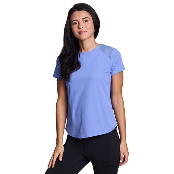 RBX Active Women's Quick Drying Short Sleeve Workout Top with Mesh