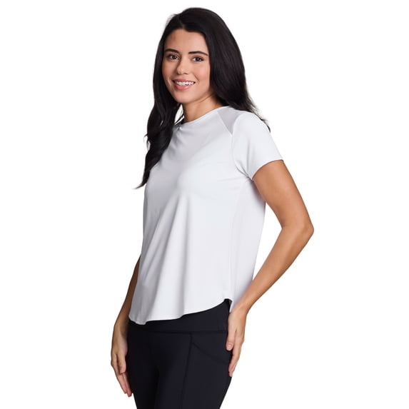 RBX Active Women's Quick Drying Short Sleeve Workout Top with Mesh